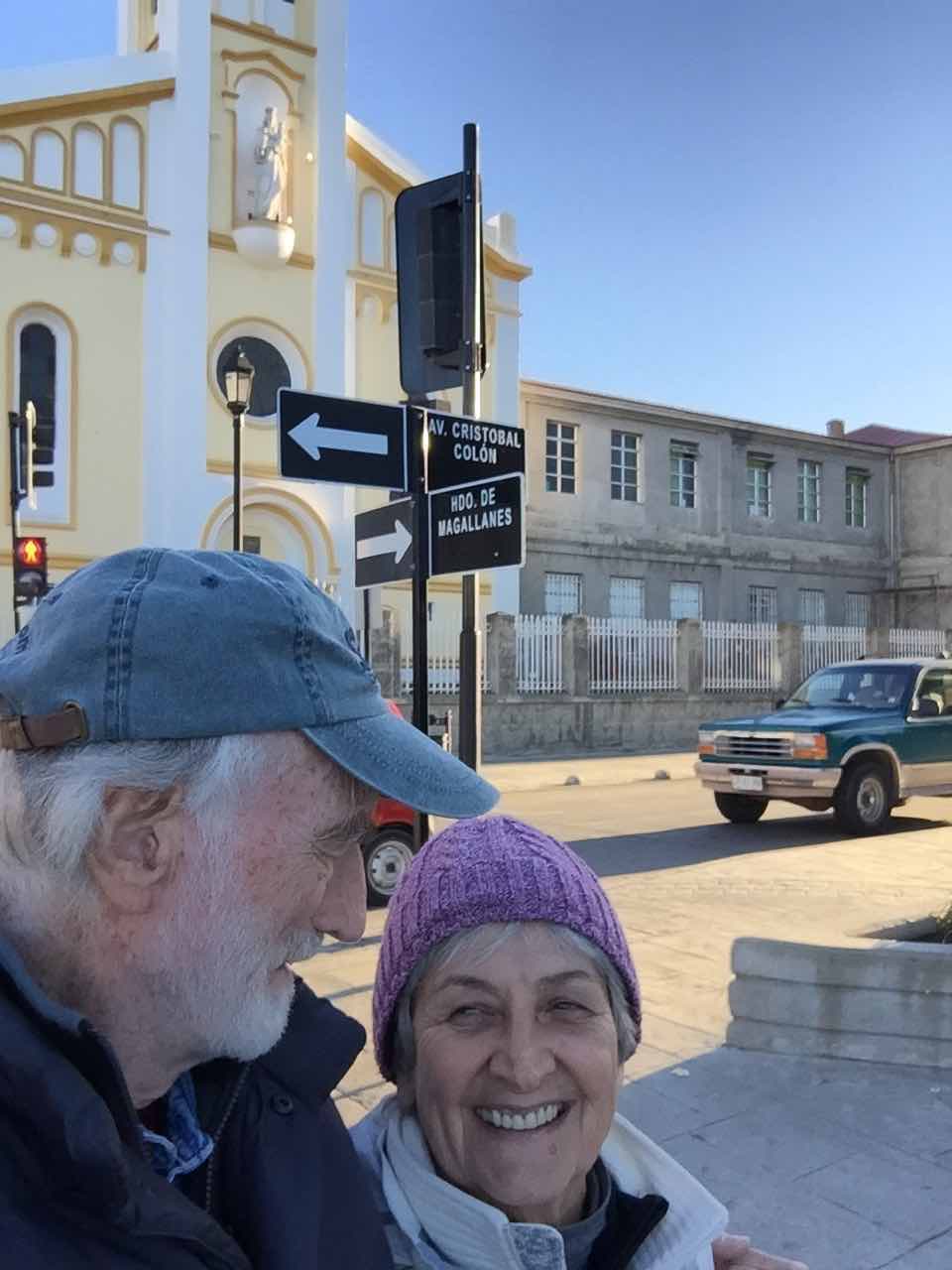 Punta Arenas -
        corner of Magellan and Columbus