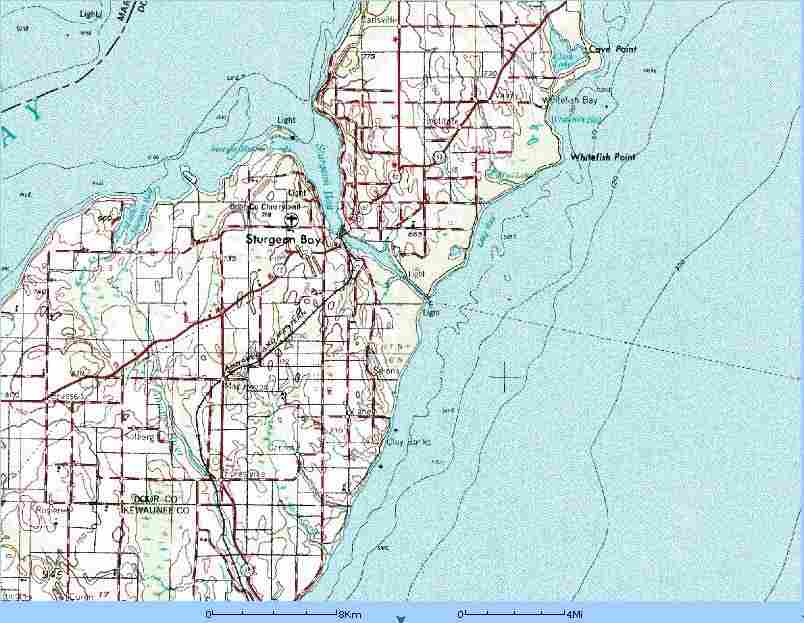 Map of Sturgeon Bay area